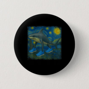 Badge Rond 5 Cm Tralalero Tralala Funny Shark Van Gogh Starry Nigh
