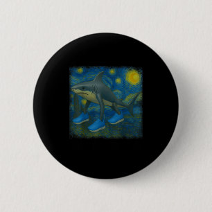 Badge Rond 5 Cm Tralalero Tralala Funny Shark Van Gogh Starry Nigh