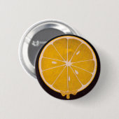 Badge Rond 5 Cm tranche de citron jaune vif (Devant & derrière)