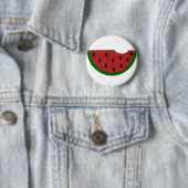 Badge Rond 5 Cm tranche de fruits mordu pastèque (En situation)