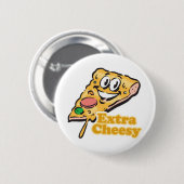 Badge Rond 5 Cm Tranche de pizza extra fromagère (Devant & derrière)