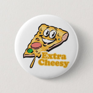 Badge Rond 5 Cm Tranche de pizza extra fromagère