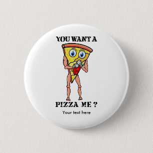 Badge Rond 5 Cm Tranche de pizza portant des gants de boxe