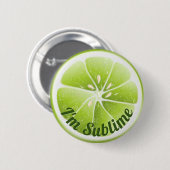 Badge Rond 5 Cm Tranches de fruits à la chaux verte (Devant & derrière)