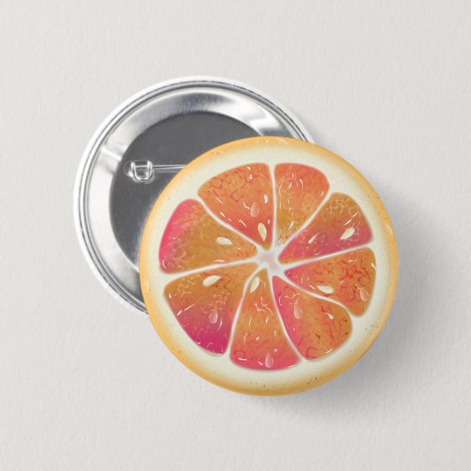 Badge Rond 5 Cm Tranches de pamplemousse d'agrumes (Devant & derrière)