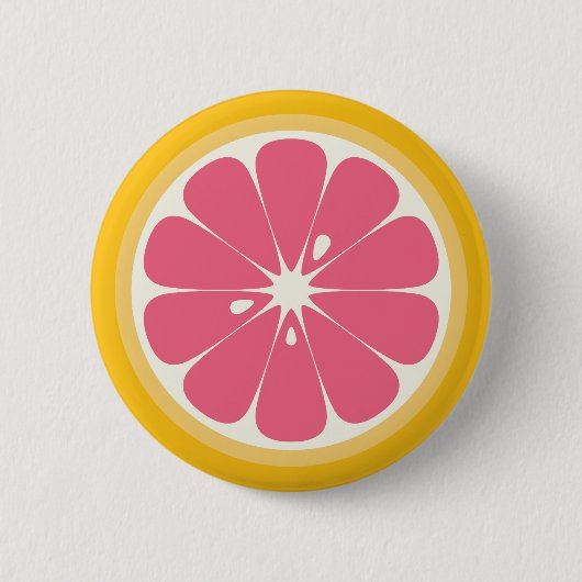 Badge Rond 5 Cm Tranches de pamplemousse rose (Devant)