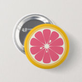 Badge Rond 5 Cm Tranches de pamplemousse rose (Devant & derrière)