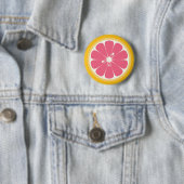 Badge Rond 5 Cm Tranches de pamplemousse rose (En situation)