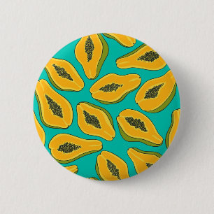 Badge Rond 5 Cm Tranches de papaye turquoise