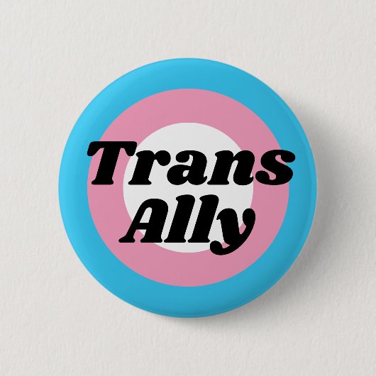 Badge Rond 5 Cm Trans Ally Editable Text Transgender Pride Flag (Devant)