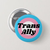 Badge Rond 5 Cm Trans Ally Editable Text Transgender Pride Flag  (Devant & derrière)