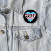 Badge Rond 5 Cm Trans est une belle transgenre LGBT (En situation)