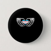 Badge Rond 5 Cm Trans Pride Skeleton Halloween Transgenre Goth He (Devant)