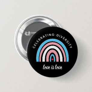 Badge Rond 5 Cm Transgender Pride Celebrating Diversity Love Quote