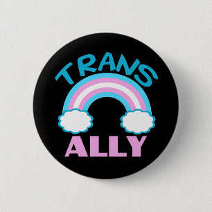 Badge Rond 5 Cm Transgenre Ally Noir