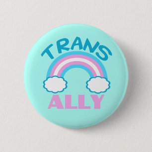 Badge Rond 5 Cm Transgenre Ally Turquoise