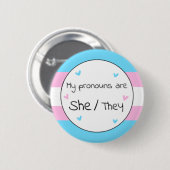 Badge Rond 5 Cm Transgenre Elle/Ils Pronoun Pin (Devant & derrière)