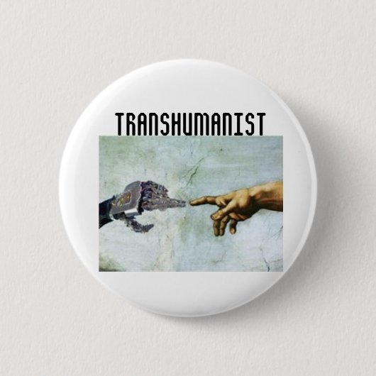 Badge Rond 5 Cm Transhumanism (Devant)