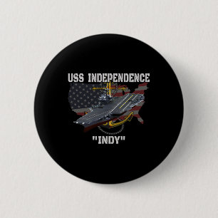 Badge Rond 5 Cm Transporteur Uss Independence Cv-62 Cva-62 Anciens