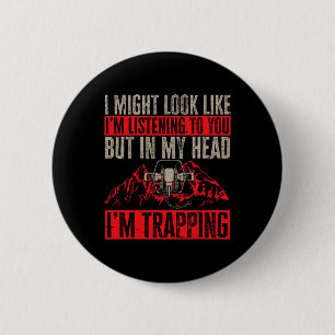 Badge Rond 5 Cm Trapper de chasse au piège 1