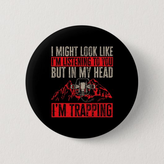 Badge Rond 5 Cm Trapper de chasse au piège 1 (Devant)
