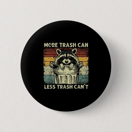 Badge Rond 5 Cm Trash Panda Raccoon It's Called Trash Can Not Tras (Devant)