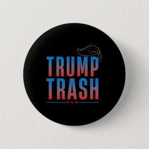 Badge Rond 5 Cm Trash Trump 2024 Grunge Garbage Pour Trump Drôle T
