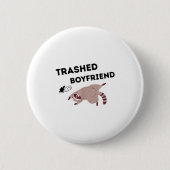 Badge Rond 5 Cm Trashed Boyfriend, Funny Trashed Panda Couples Pre (Devant)