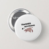 Badge Rond 5 Cm Trashed Boyfriend, Funny Trashed Panda Couples Pre (Devant & derrière)