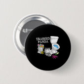 Badge Rond 5 Cm Trashed Panda Drunk Racoon Party Animal Meme Funny (Devant & derrière)
