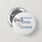 Badge Rond 5 Cm Travail pour Open Source (Devant & derrière)