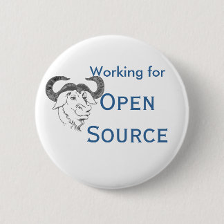 Badge Rond 5 Cm Travail pour Open Source