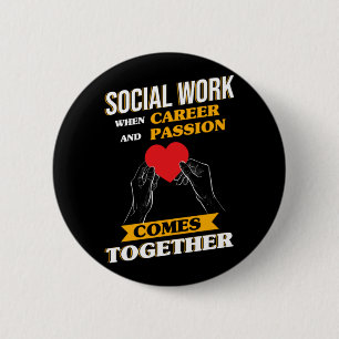 Badge Rond 5 Cm Travail Social Carrière Et Passion Travailleur Soc