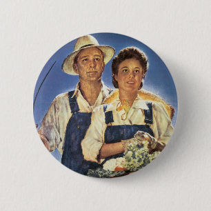 Badge Rond 5 Cm Travail sur une ferme...Cet été