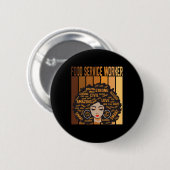 Badge Rond 5 Cm Travailleur de service alimentaire Afro Afro-Améri (Devant & derrière)