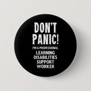 Badge Rond 5 Cm Travailleur de support pour les handicaps d'appren