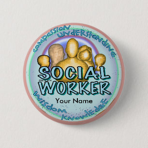 Badge Rond 5 Cm Travailleur social