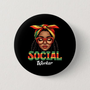 Badge Rond 5 Cm Travailleuse sociale Travail social Femmes Filles
