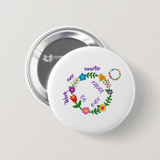 Badge Rond 5 Cm Travaillez toujours plus intelligemment, Soyez tou (Devant & derrière)