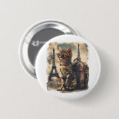 Badge Rond 5 Cm Travel Buddy Cat (Devant & derrière)