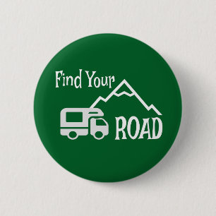 Badge Rond 5 Cm Travel Camping RV Trouvez Votre Route