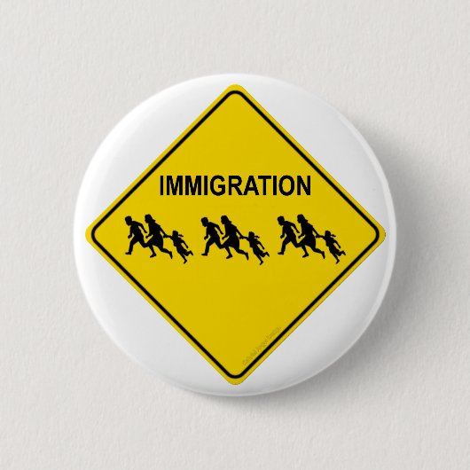 Badge Rond 5 Cm Traversée de l'immigration (Devant)