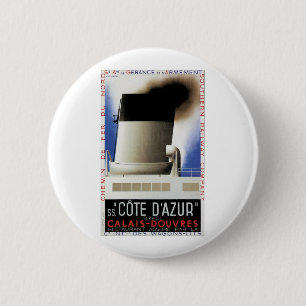 Badge Rond 5 Cm Traversier de la Cote D'Azur Channel