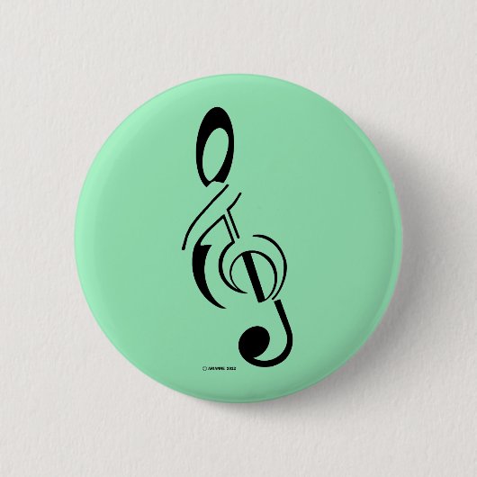 Badge Rond 5 Cm Treble déconnecté (Devant)