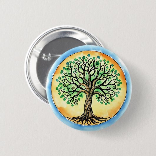 Badge Rond 5 Cm Tree of Life (Devant & derrière)