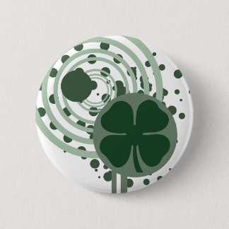 Badge Rond 5 Cm trèfle à quatre feuilles : bulles hypnotiques :