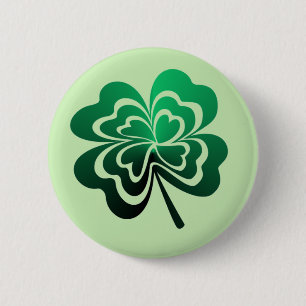 Badge Rond 5 Cm Trèfle à quatre feuilles dégradé vert