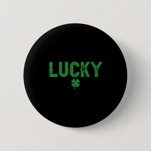 Badge Rond 5 Cm Trèfle chanceux drôle St Patrick couples (Devant)