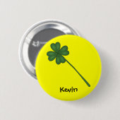 Badge Rond 5 Cm Trèfle de quatre feuilles (Devant & derrière)