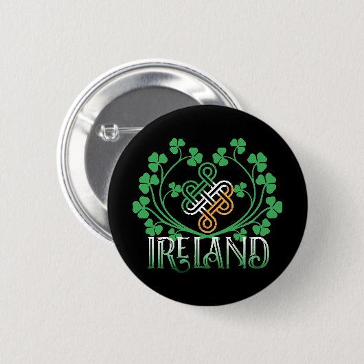 BADGE ROND 5 CM TRÈFLE D'IRLANDE (Devant & derrière)
